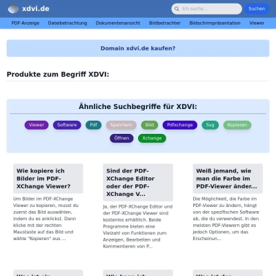 Screenshot xdvi.de