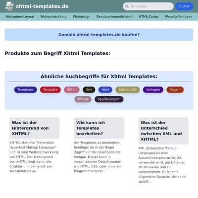 Screenshot xhtml-templates.de