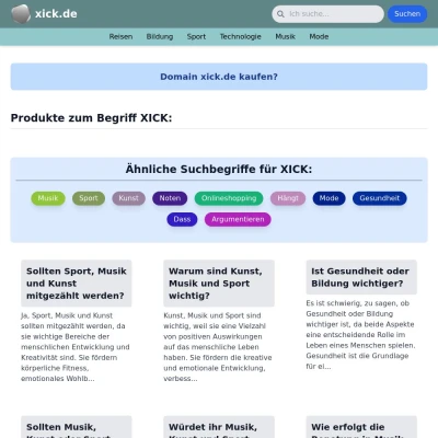 Screenshot xick.de