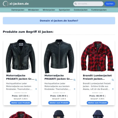 Screenshot xl-jacken.de