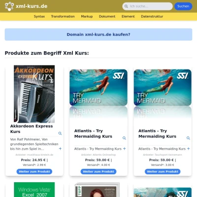Screenshot xml-kurs.de