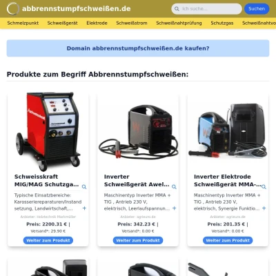 Screenshot abbrennstumpfschweißen.de