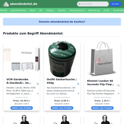 Screenshot abendmäntel.de