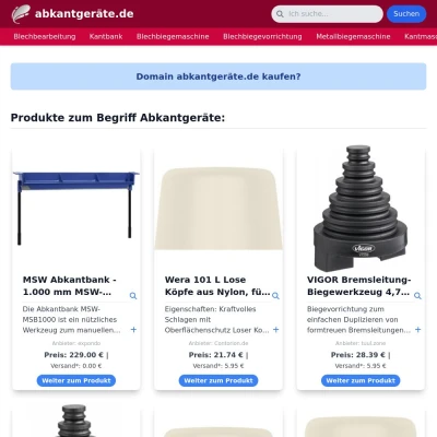 Screenshot abkantgeräte.de