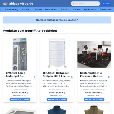 Screenshot ablagekörbe.de