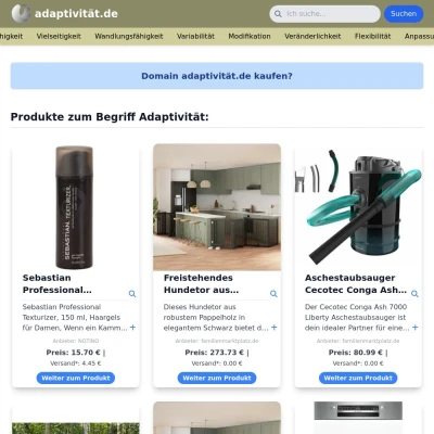 Screenshot adaptivität.de