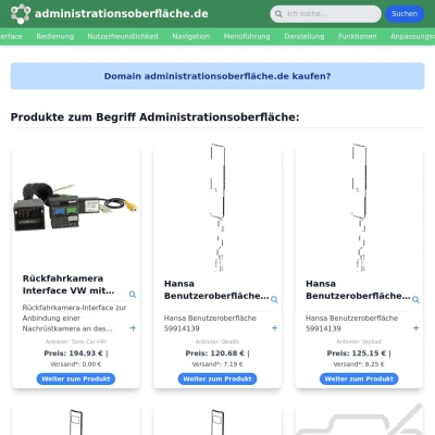 Screenshot administrationsoberfläche.de