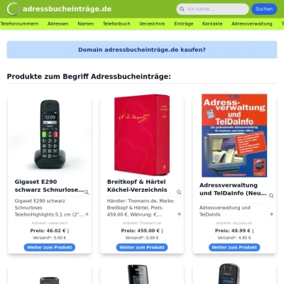 Screenshot adressbucheinträge.de