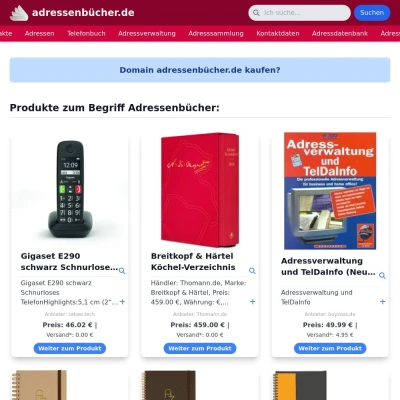 Screenshot adressenbücher.de