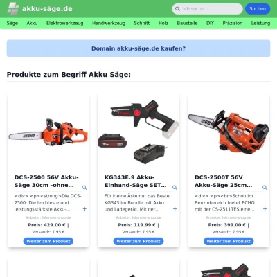 Screenshot akku-säge.de