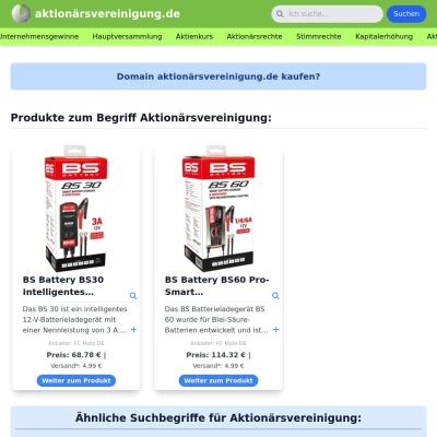 Screenshot aktionärsvereinigung.de