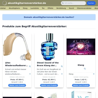 Screenshot akustikgitarrenverstärker.de