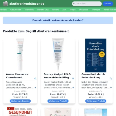 Screenshot akutkrankenhäuser.de