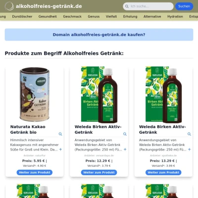 Screenshot alkoholfreies-getränk.de