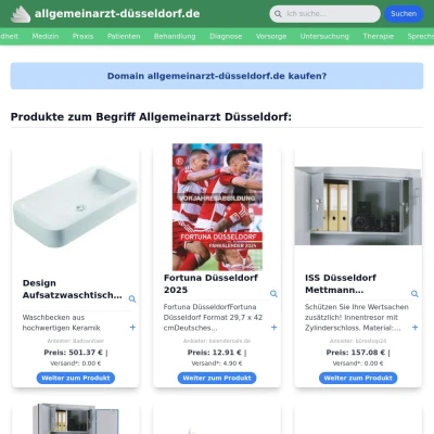 Screenshot allgemeinarzt-düsseldorf.de