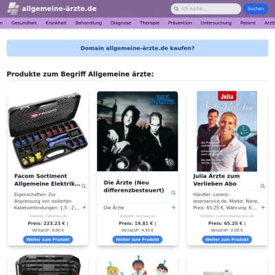 Screenshot allgemeine-ärzte.de