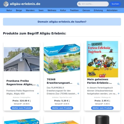 Screenshot allgäu-erlebnis.de