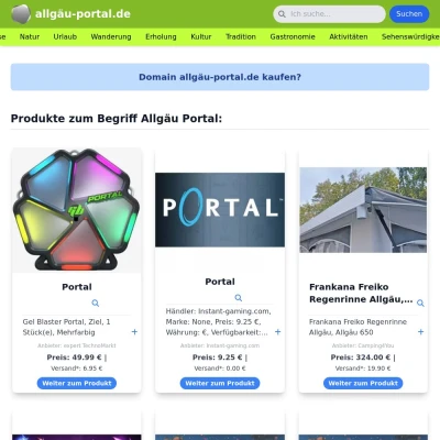 Screenshot allgäu-portal.de