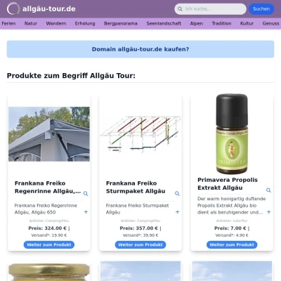 Screenshot allgäu-tour.de