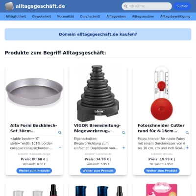 Screenshot alltagsgeschäft.de