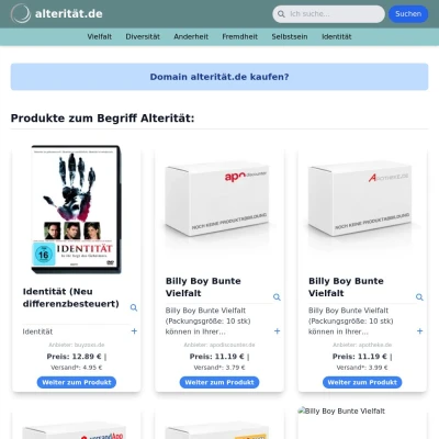 Screenshot alterität.de