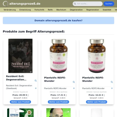 Screenshot alterungsprozeß.de