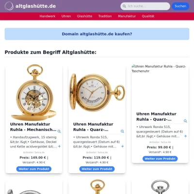 Screenshot altglashütte.de