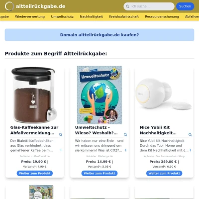 Screenshot altteilrückgabe.de