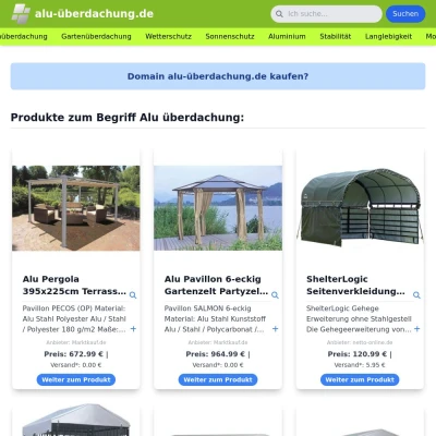 Screenshot alu-überdachung.de