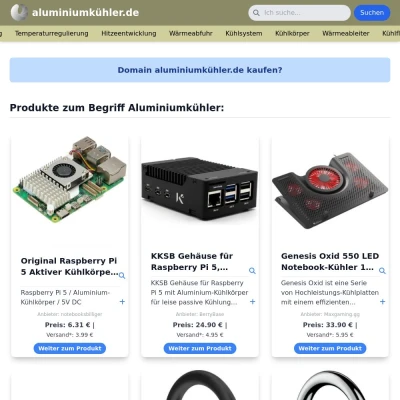 Screenshot aluminiumkühler.de