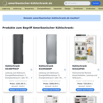 Screenshot amerikanischer-kühlschrank.de