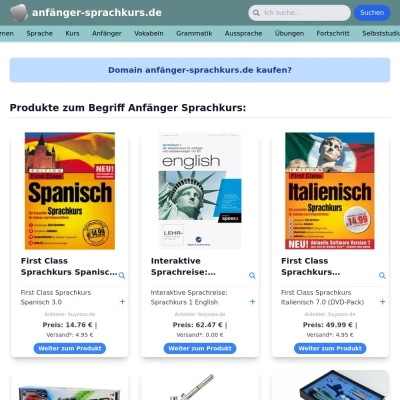 Screenshot anfänger-sprachkurs.de