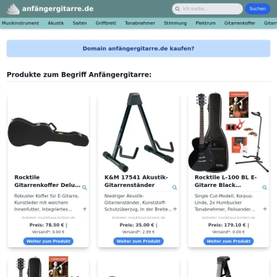 Screenshot anfängergitarre.de