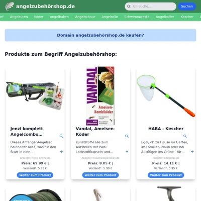 Screenshot angelzubehörshop.de