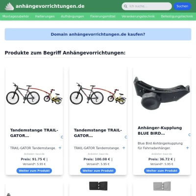Screenshot anhängevorrichtungen.de