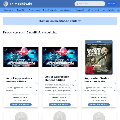 Screenshot animosität.de