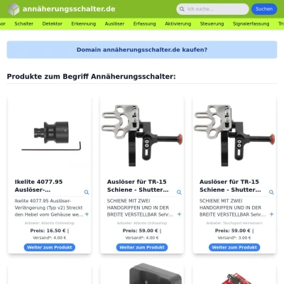 Screenshot annäherungsschalter.de