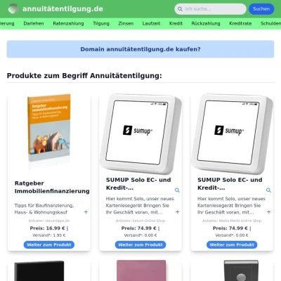 Screenshot annuitätentilgung.de