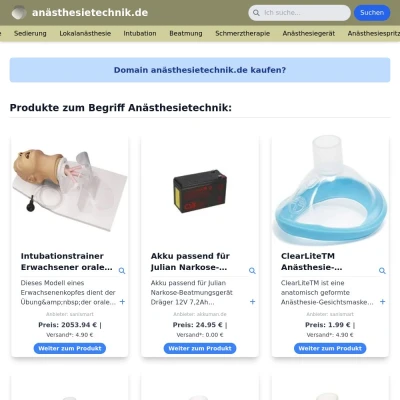 Screenshot anästhesietechnik.de