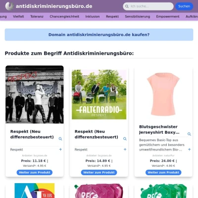 Screenshot antidiskriminierungsbüro.de