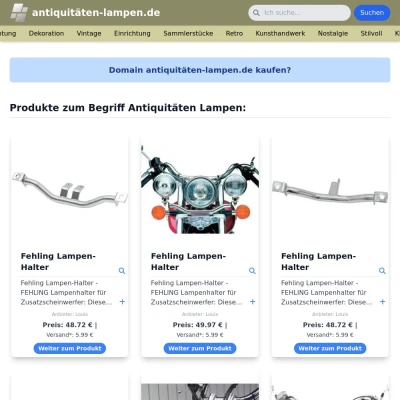 Screenshot antiquitäten-lampen.de