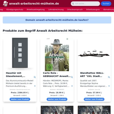 Screenshot anwalt-arbeitsrecht-mülheim.de