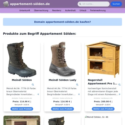 Screenshot appartement-sölden.de
