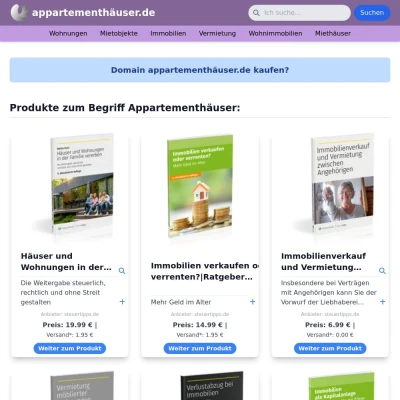 Screenshot appartementhäuser.de