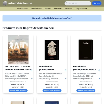 Screenshot arbeitsbücher.de