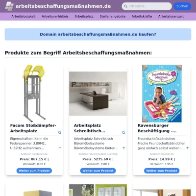 Screenshot arbeitsbeschaffungsmaßnahmen.de