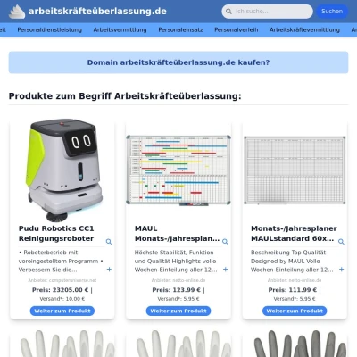 Screenshot arbeitskräfteüberlassung.de