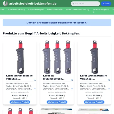 Screenshot arbeitslosigkeit-bekämpfen.de