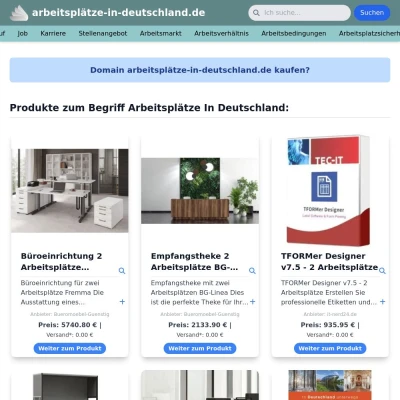 Screenshot arbeitsplätze-in-deutschland.de