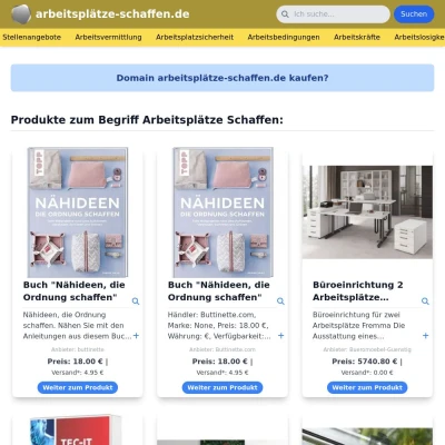 Screenshot arbeitsplätze-schaffen.de